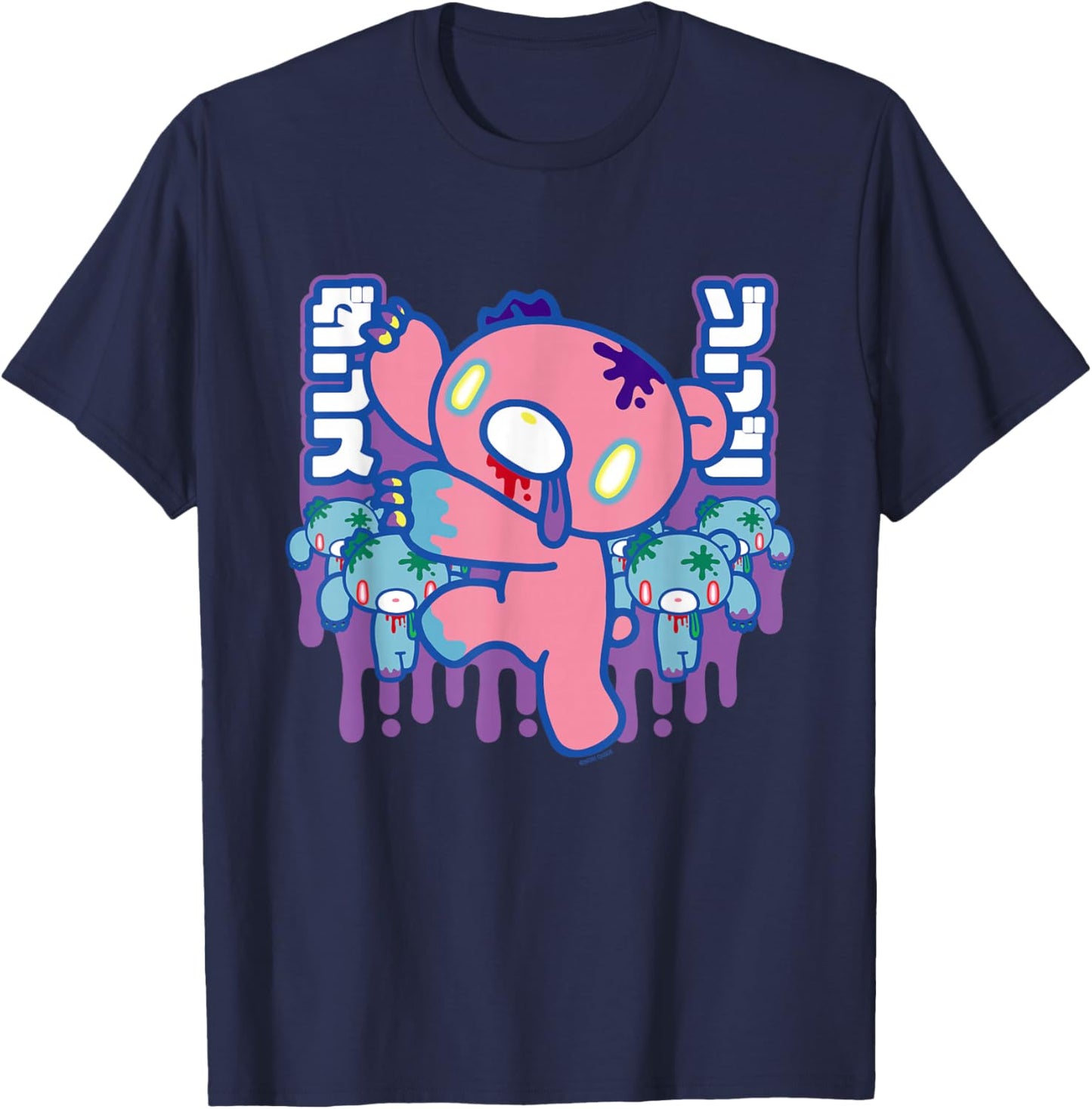Gloomy Bear The Naughty Grizzly Zombie Horde Anime Manga T-Shirt - T-Shirt | Navy
