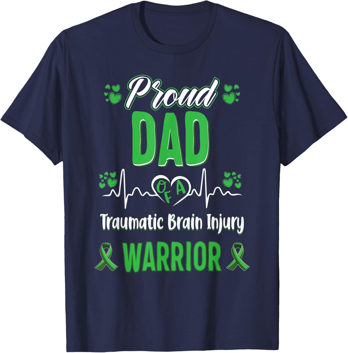 proud Dad Traumatic Brain Injury warrior awareness T-Shirt - T-Shirt | Navy