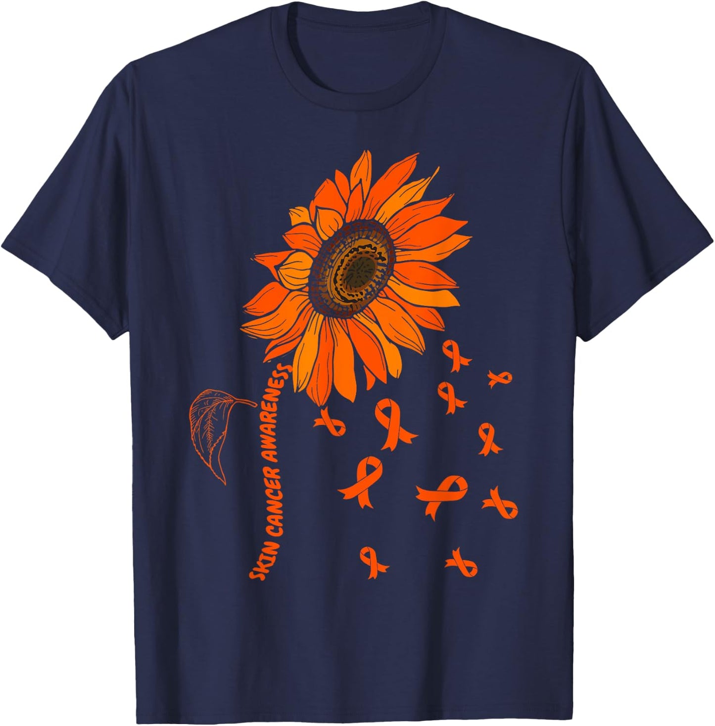 Skin Cancer Awareness Sunflower Skin Cancer Awareness T-Shirt - T-Shirt | Navy