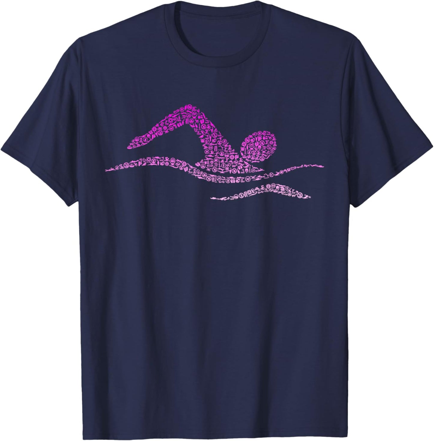 Silhouette Icon Swimmer Shirt | Girls Swimming T-Shirt - T-Shirt | Navy