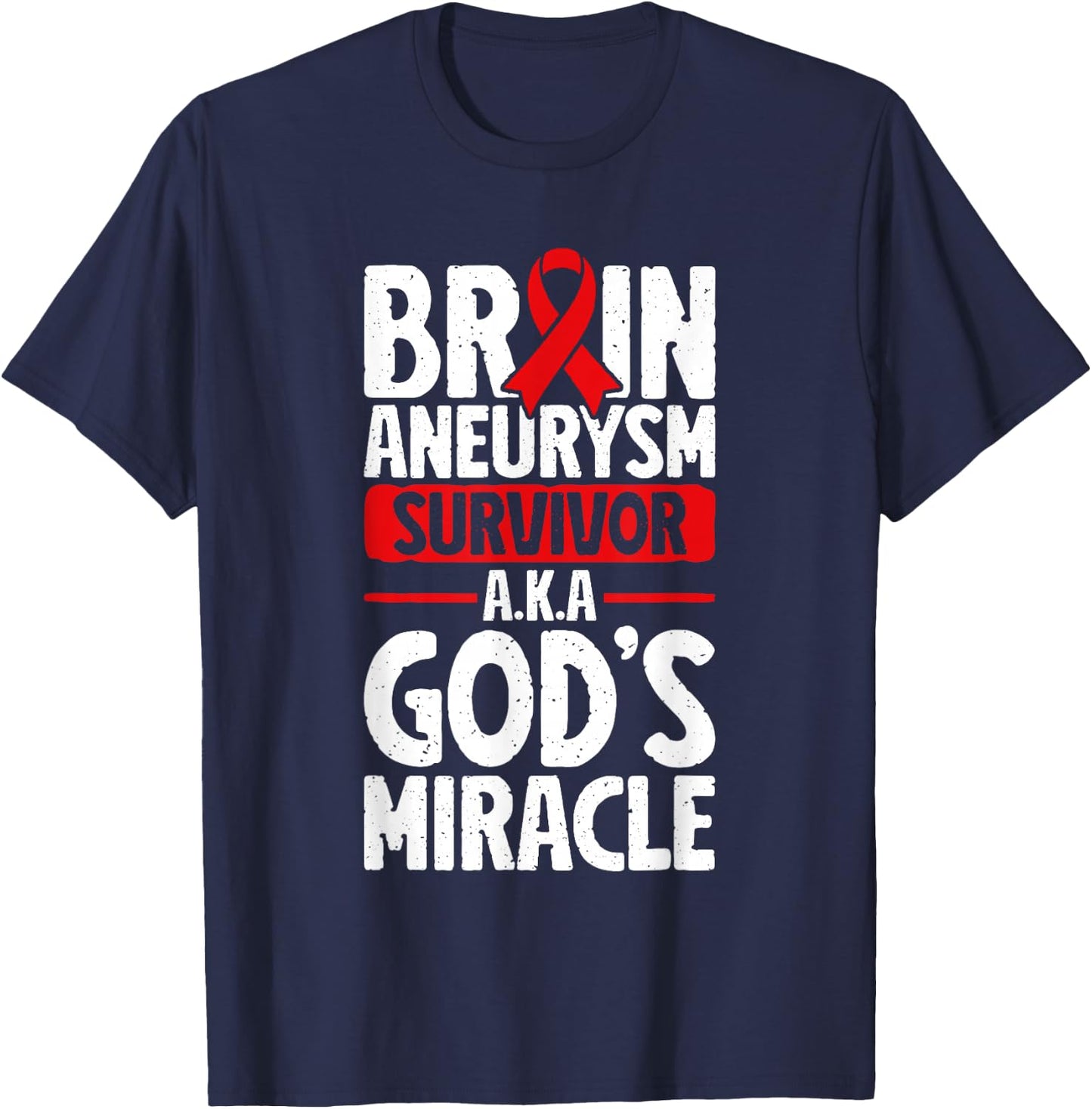 Brain Aneurysm Awareness Survivor T-Shirt - T-Shirt | Navy