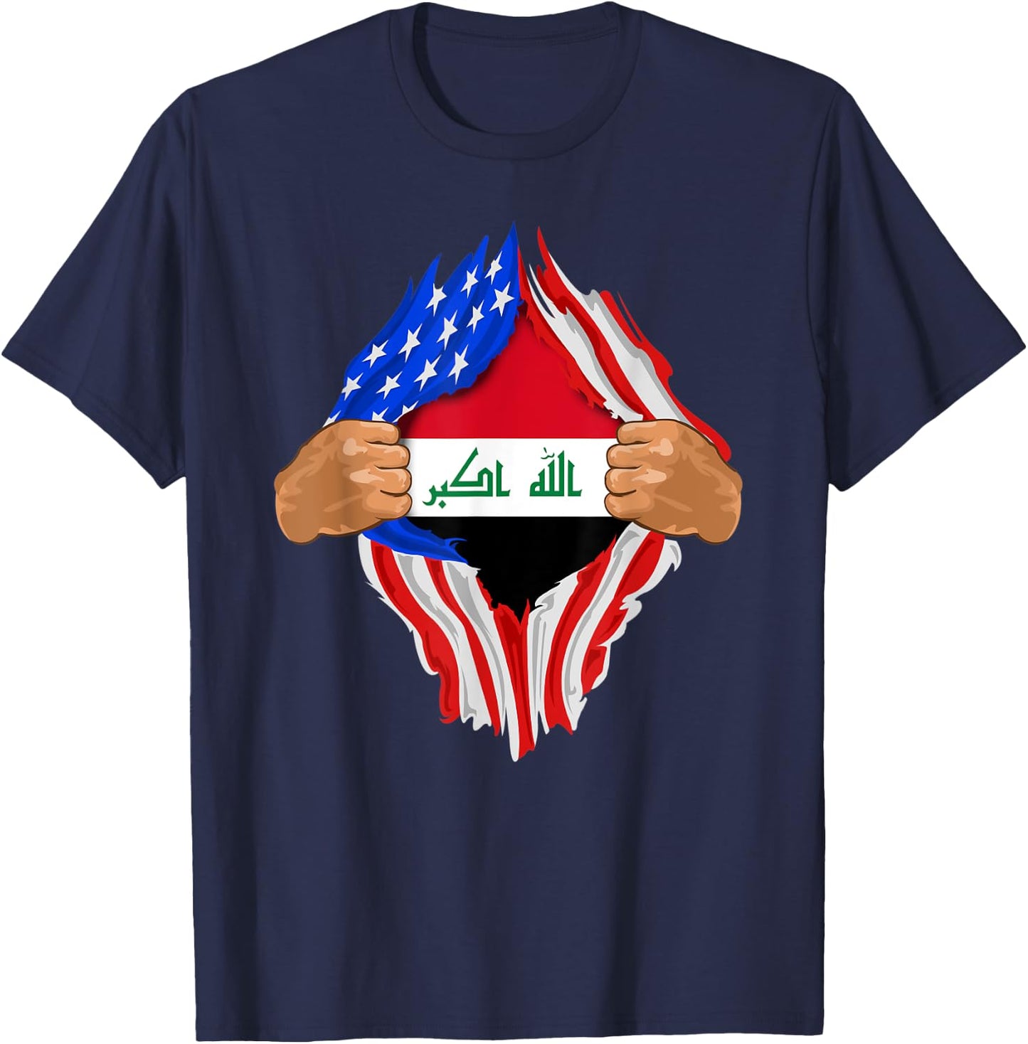 Iraqi Blood Inside Me | Iraq Flag Gift T-Shirt - T-Shirt | Navy
