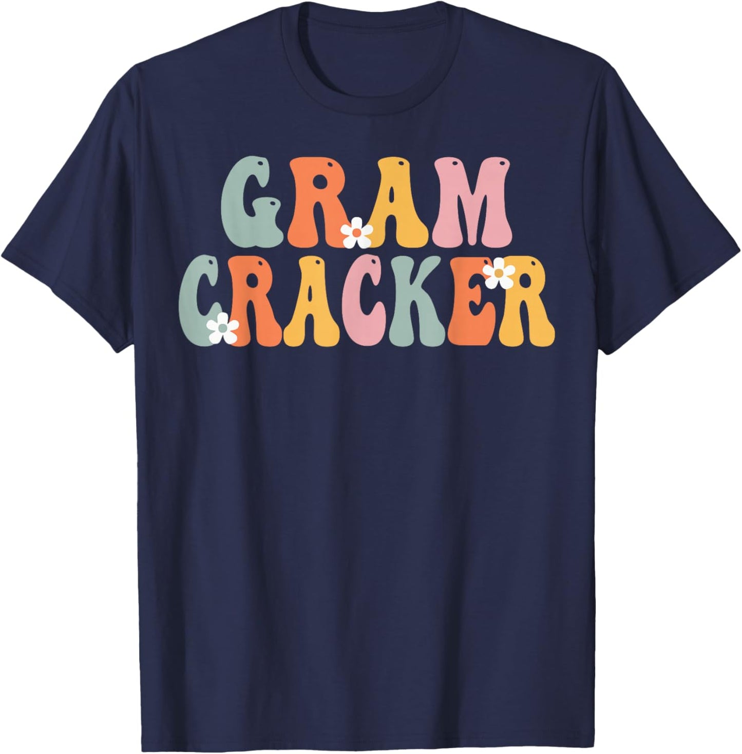 GRAM-CRACKER Retro Groovy Mom Cute Mothers Day Funny Grandma T-Shirt - T-Shirt | Navy
