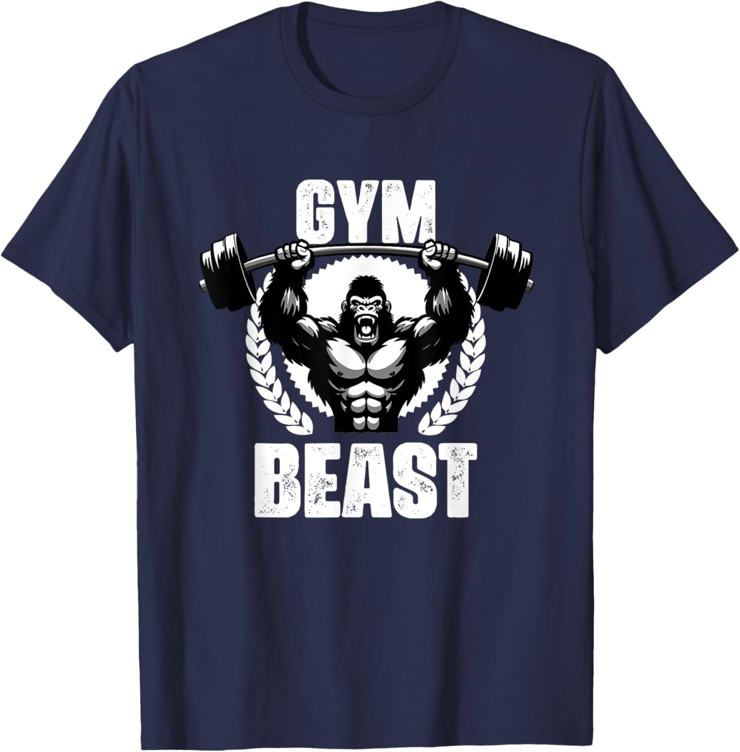 Gym Beast Gorilla Weightlift Workouts Gym Quotes Gym Fitness T-Shirt - T-Shirt | Navy