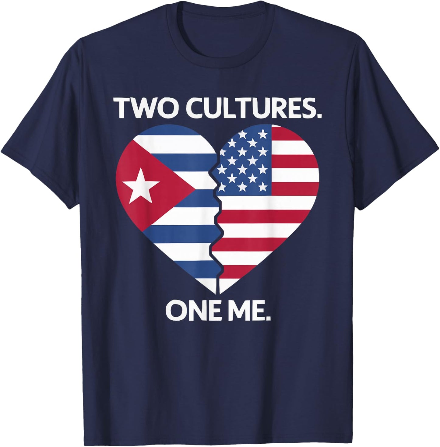Half Cuban Half American Country USA Flag Cuba America T-Shirt - T-Shirt | Navy