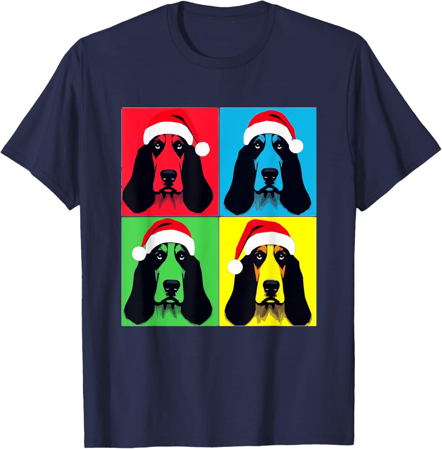 Merry Xmas Bassett Hound Dog Christmas Women Kids T-Shirt - T-Shirt | Navy