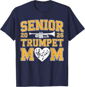 Senior Band Mom 2026 Trumpet Marching Band Class of 2026 T-Shirt - T-Shirt | Navy