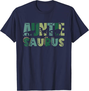 Auntie Saurus Matching Family Birthday Dinosaur Men Women T-Shirt - T-Shirt | Navy