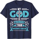 Faith My God Is Stronger Than Prostate Cancer - Ribbon T-Shirt - T-Shirt | Navy