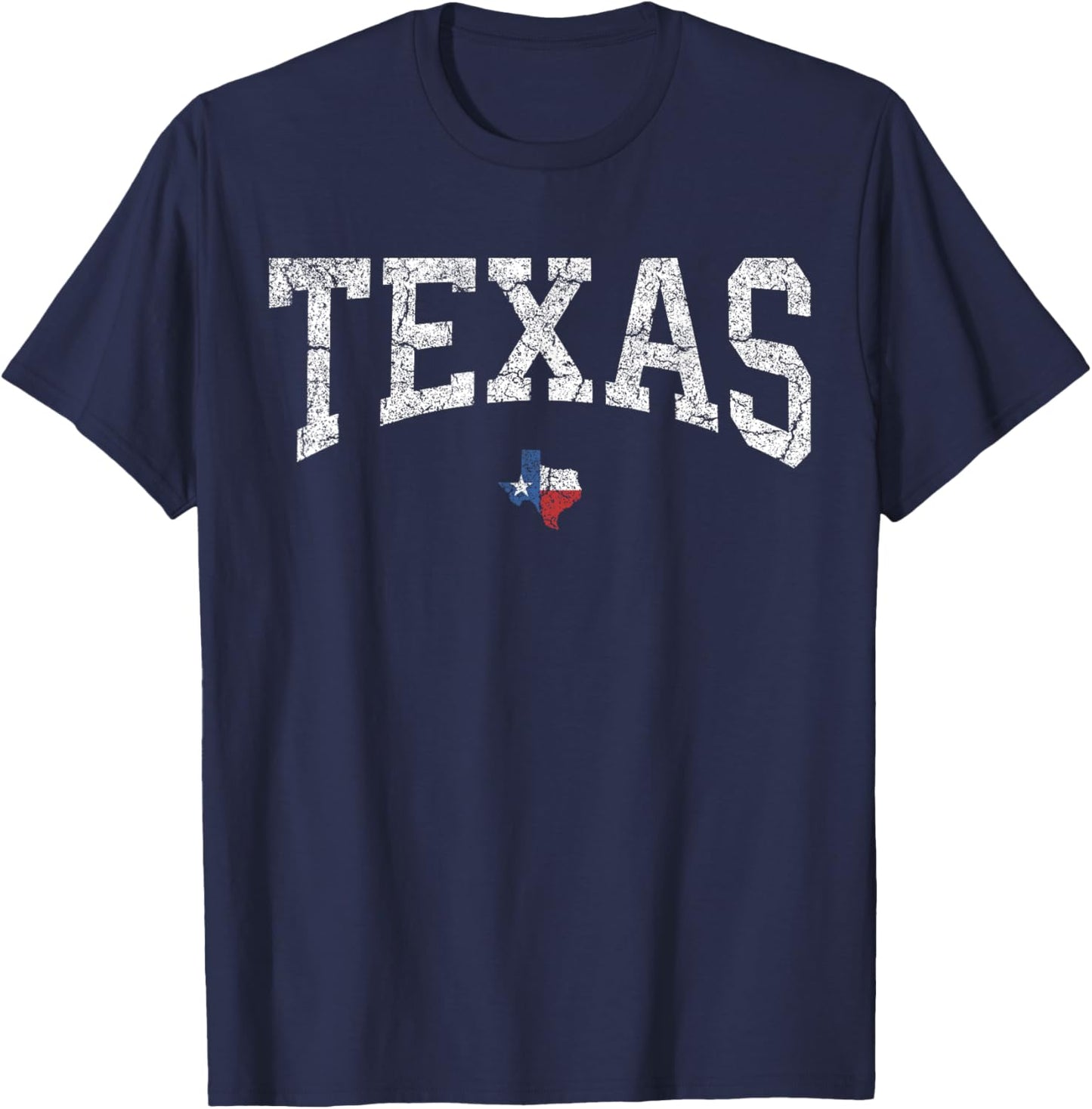 Texas T Shirt Women Men Kids Texas State Map Flag Distressed T-Shirt - T-Shirt | Navy