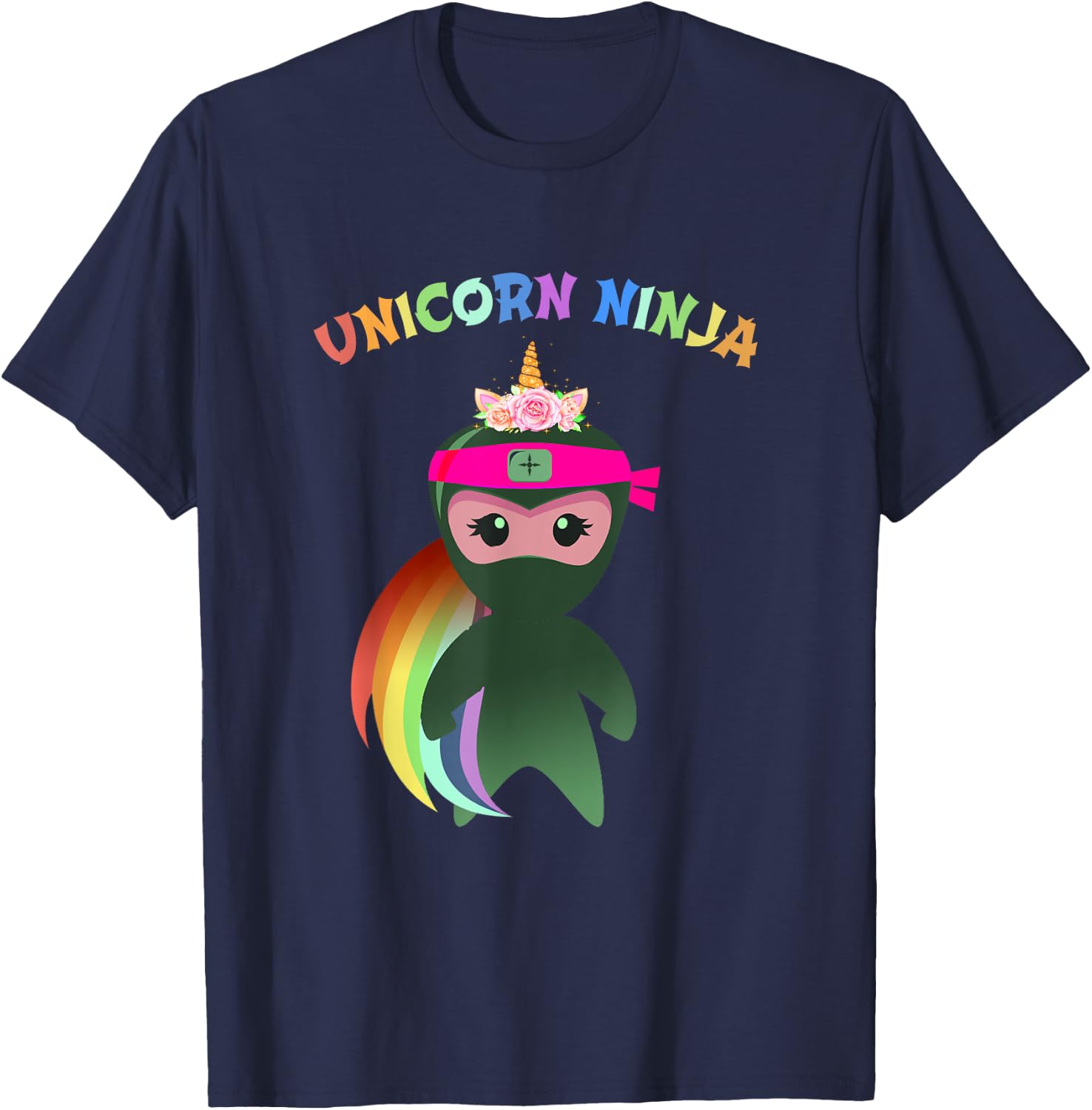 Funny Unicorn Ninja Disguise Spy Girls Kids & Teachers Squad T-Shirt - T-Shirt | Navy