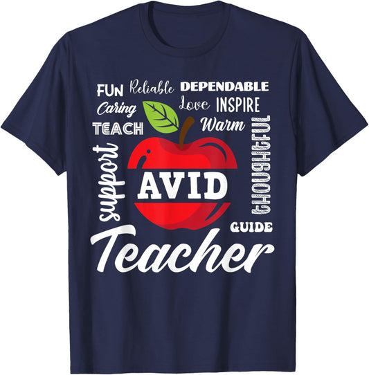 Cute Avid Teacher Back To School Women T-Shirt - T-Shirt | Navy