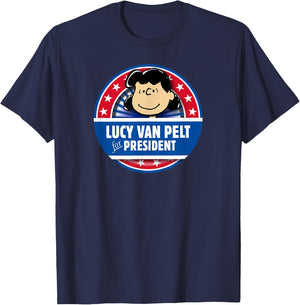 Peanuts Lucy Van Pelt for President T-Shirt - T-Shirt | Navy