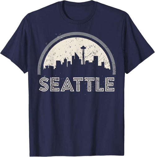 Grunge Seattle Skyline Distressed Look design