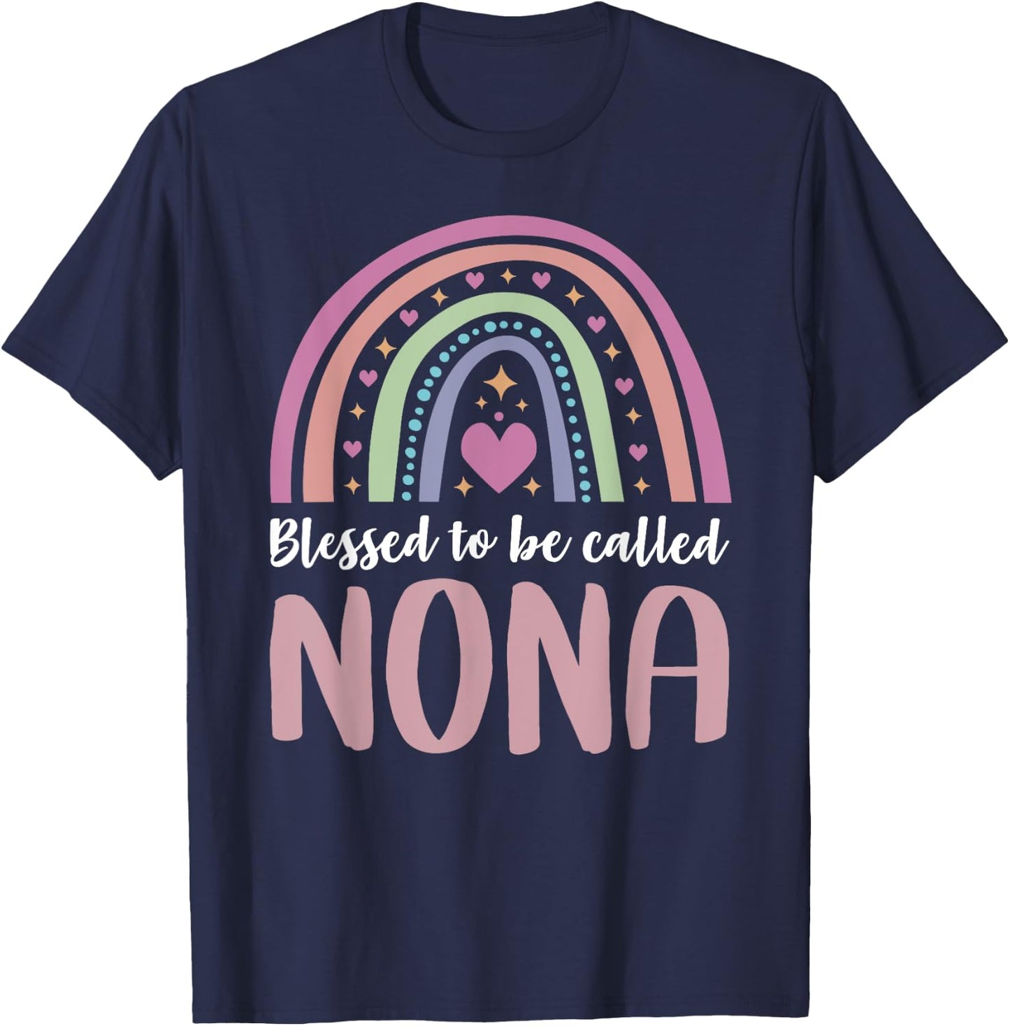 Nona Shirt for Grandma Women Mothers Day Blessed Nona T-Shirt - T-Shirt | Navy