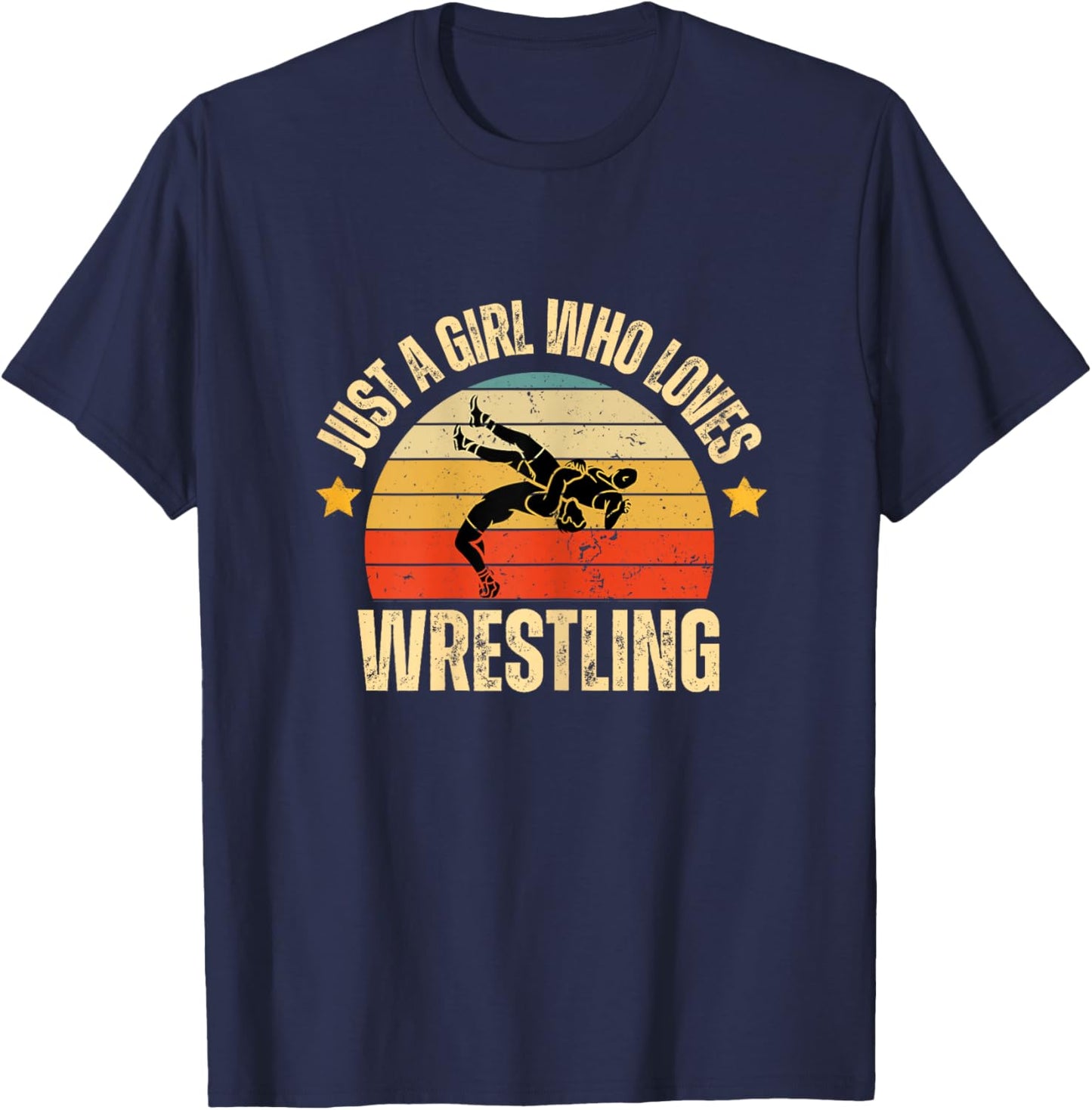 Just A Girl Who Loves Wrestling Enthusiast Wrestling Girl T-Shirt - T-Shirt | Navy