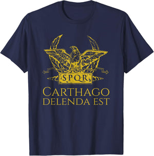 Ancient Roman Quote SPQR Eagle - Carthage Must Be Destroyed T-Shirt - T-Shirt | Navy