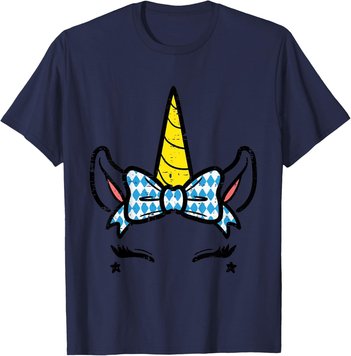 Bavarian Unicorn Face Cute Oktoberfest Toddler Girls Kids T-Shirt - T-Shirt | Navy