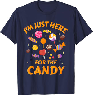 I'm just here for the candy funny halloween T-Shirt - T-Shirt | Navy
