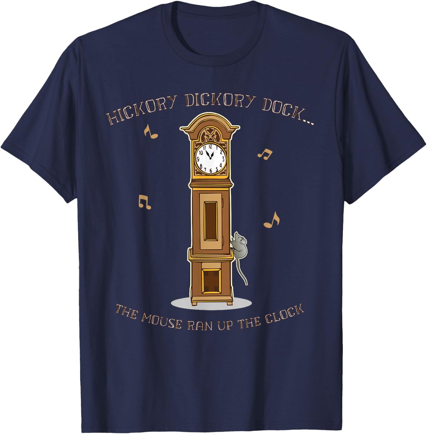 Hickory Dickory Dock Unique Nursery Rhymes T-Shirt - T-Shirt | Navy