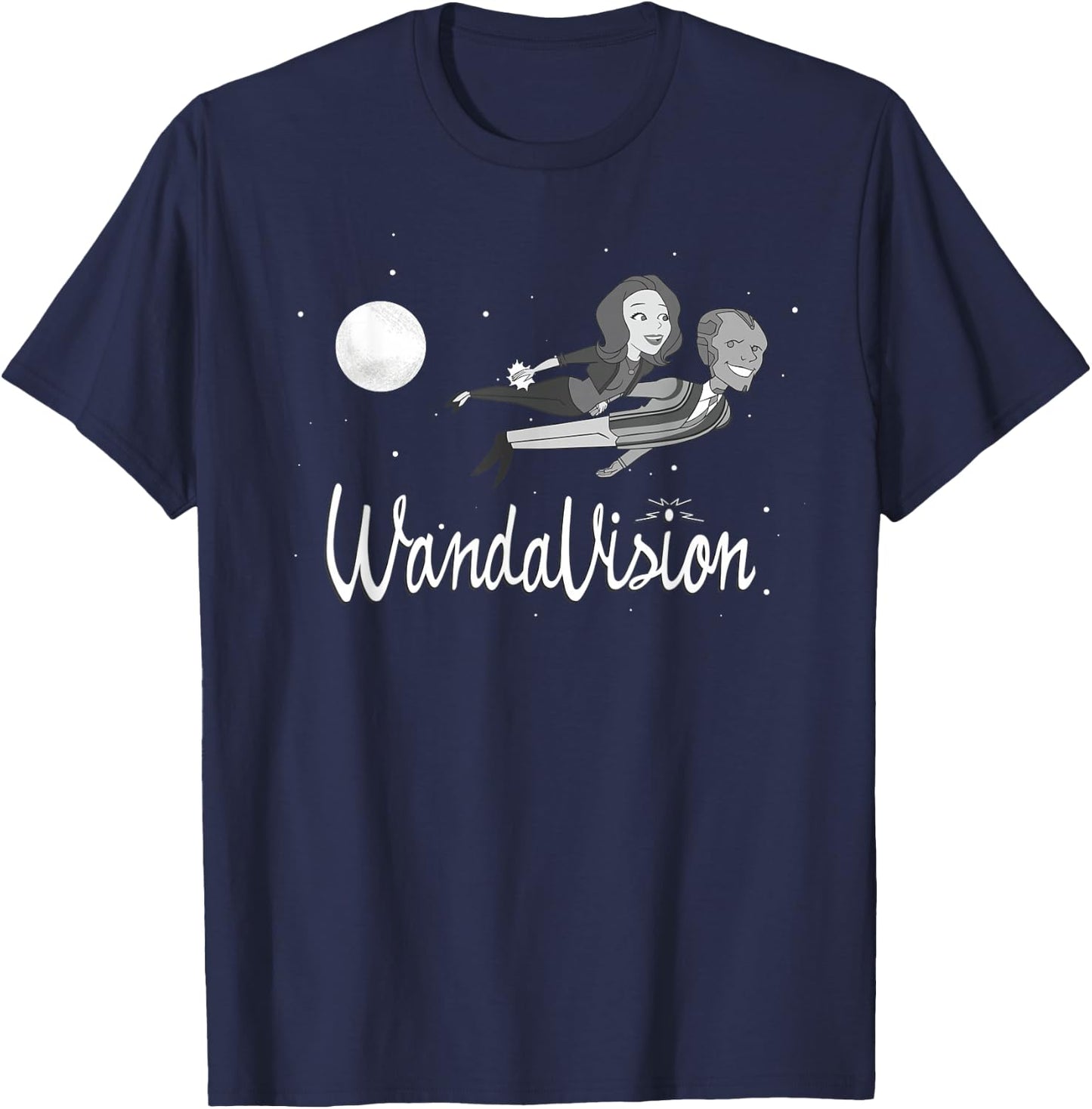 Marvel WandaVision Wanda and Vision 60s Moonlight Flight T-Shirt - T-Shirt | Navy