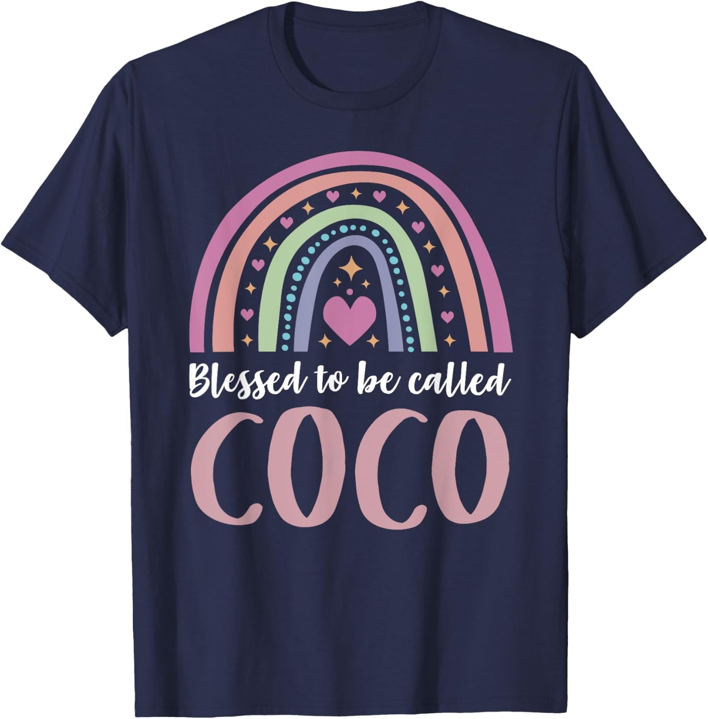 Coco Shirt for Grandma Women Mothers Day Blessed Coco T-Shirt - T-Shirt | Navy