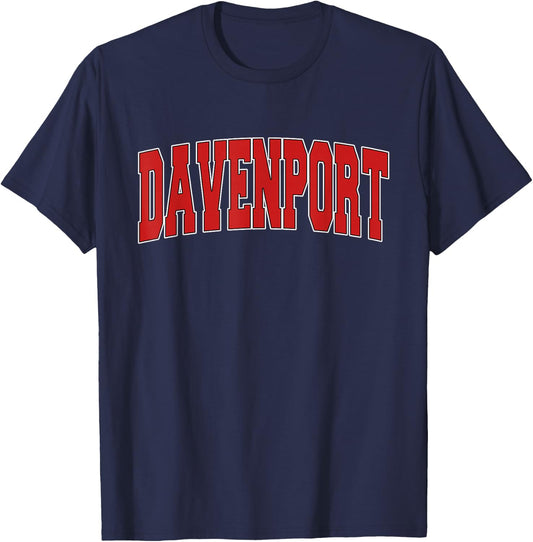 DAVENPORT IA IOWA Varsity Style USA Vintage Sports T-Shirt - T-Shirt | Navy