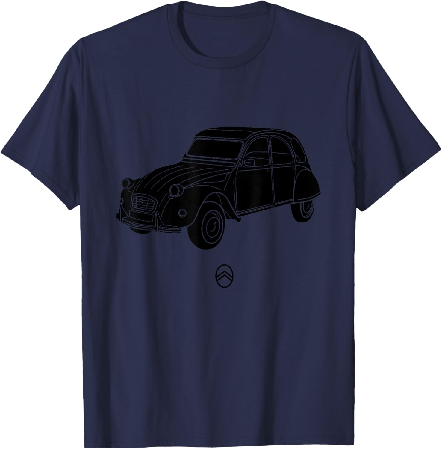 Citroën 2CV Angle Black Fill T-Shirt - T-Shirt | Navy