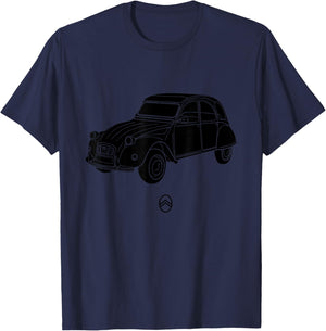 Citroën 2CV Angle Black Fill T-Shirt - T-Shirt | Navy