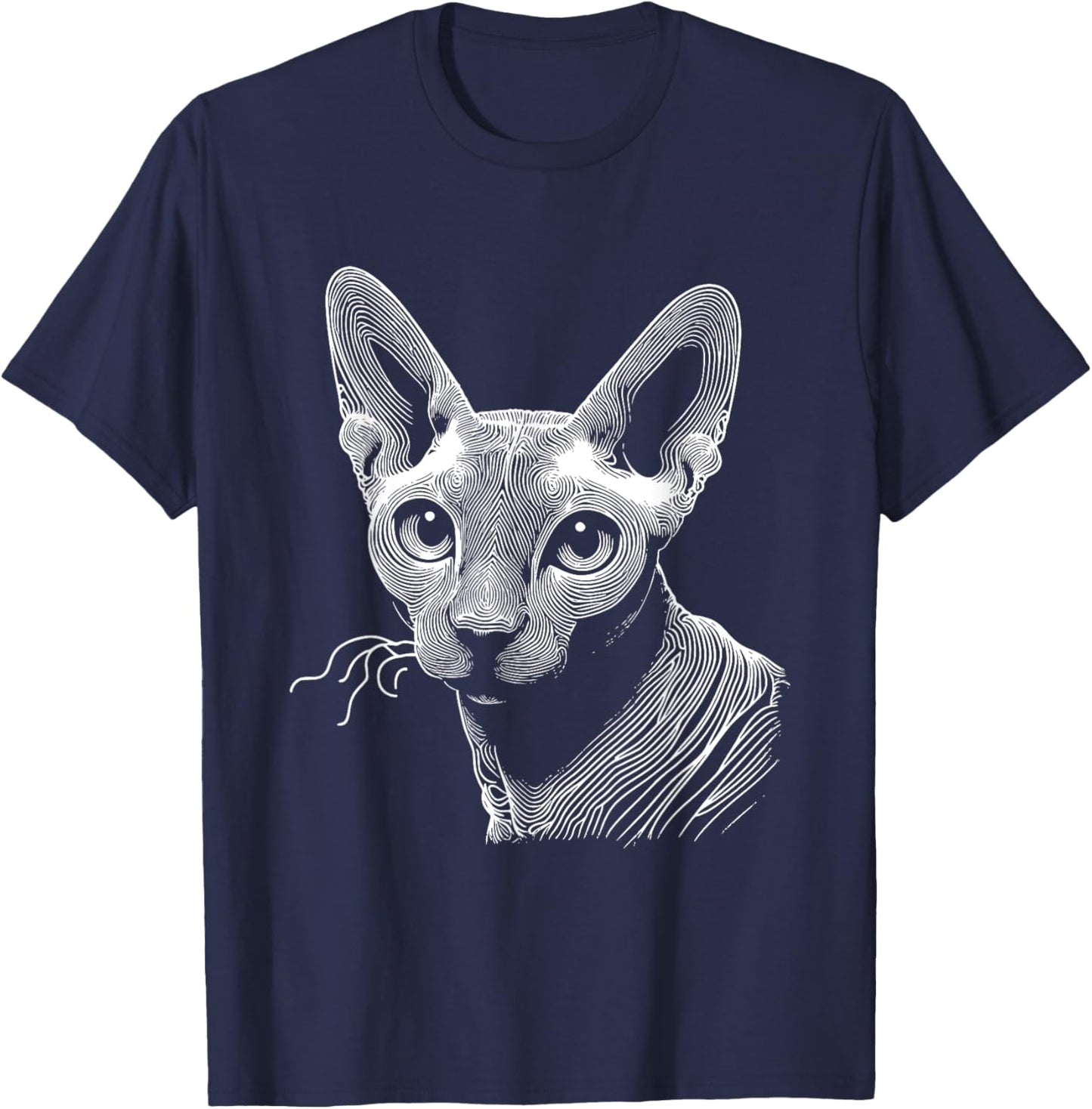 Cat Fingerprint - Cornish Rex Dad Mom Men Women T-Shirt - T-Shirt | Navy