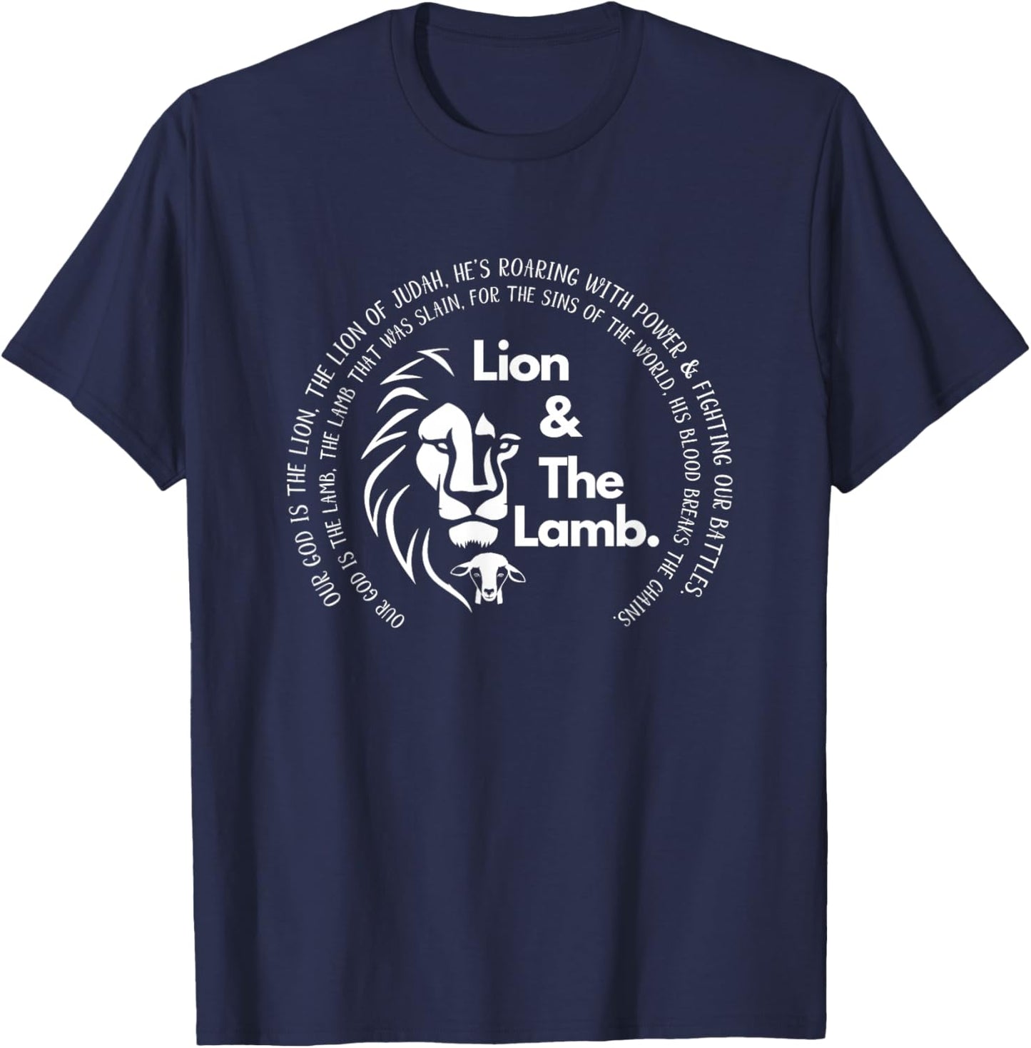 Integrity Graphic And Gifts Lion And The Lamb Worship Christian Faith Religious Print T-Shirt - T-Shirt | Navy
