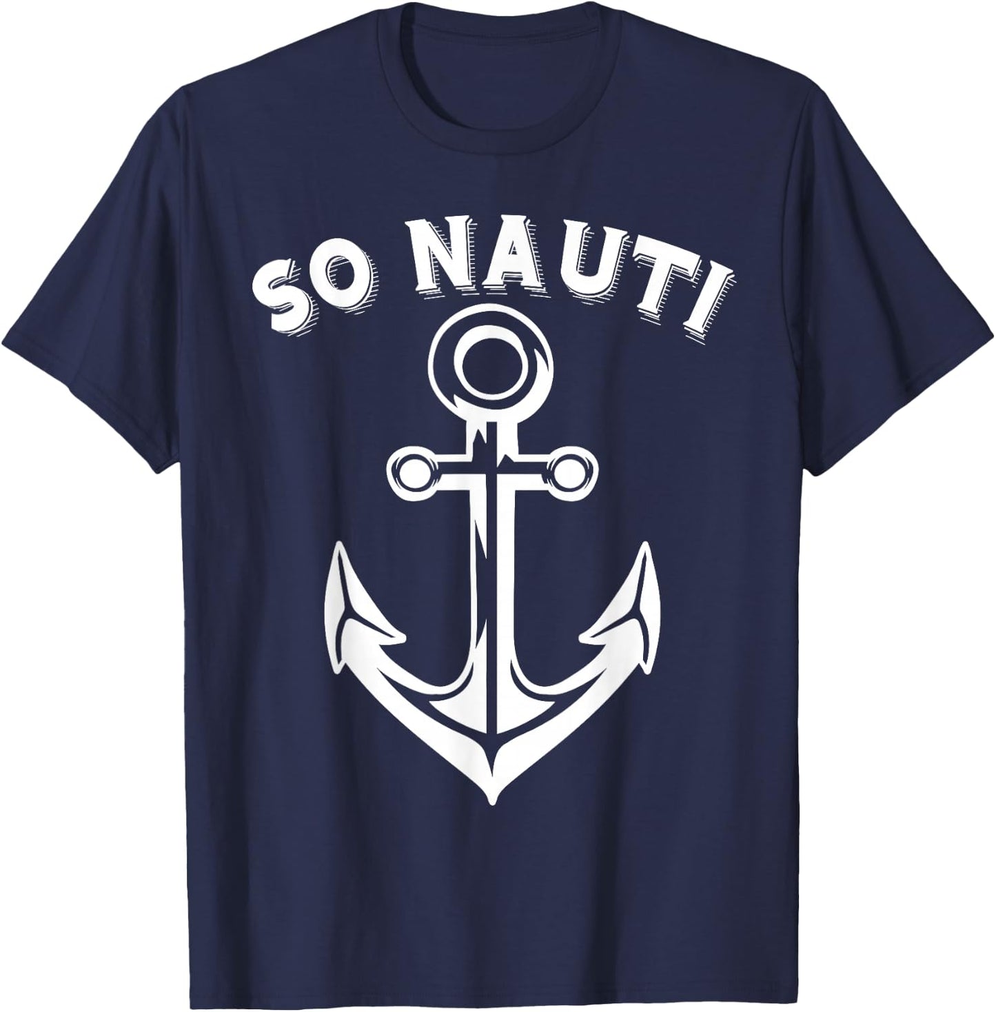 Ladies So Nauti Nautical Graphic T-Shirt - T-Shirt | Navy