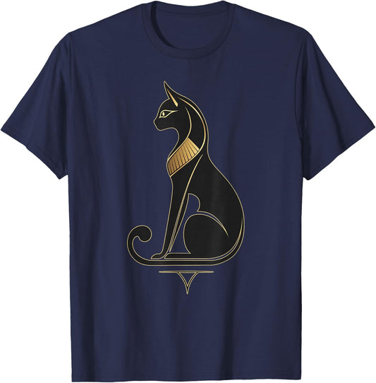 Egyptian Cat Egyptian Ancient Egypt Elegant Cat T-Shirt - T-Shirt | Navy