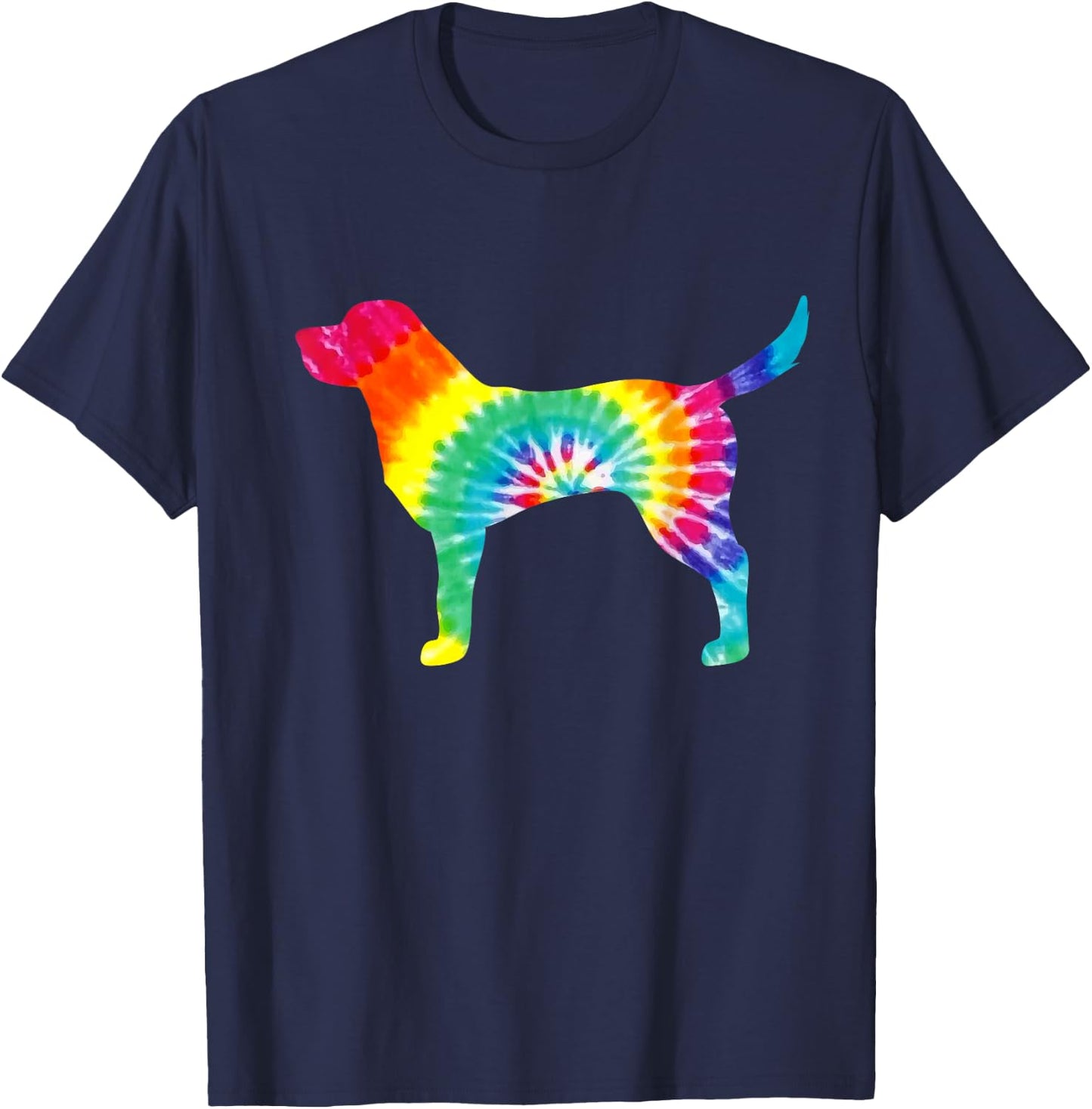 Tie Dye Dog Shirt Hippie Labrador Retro Puppy Gift T-Shirt - T-Shirt | Navy