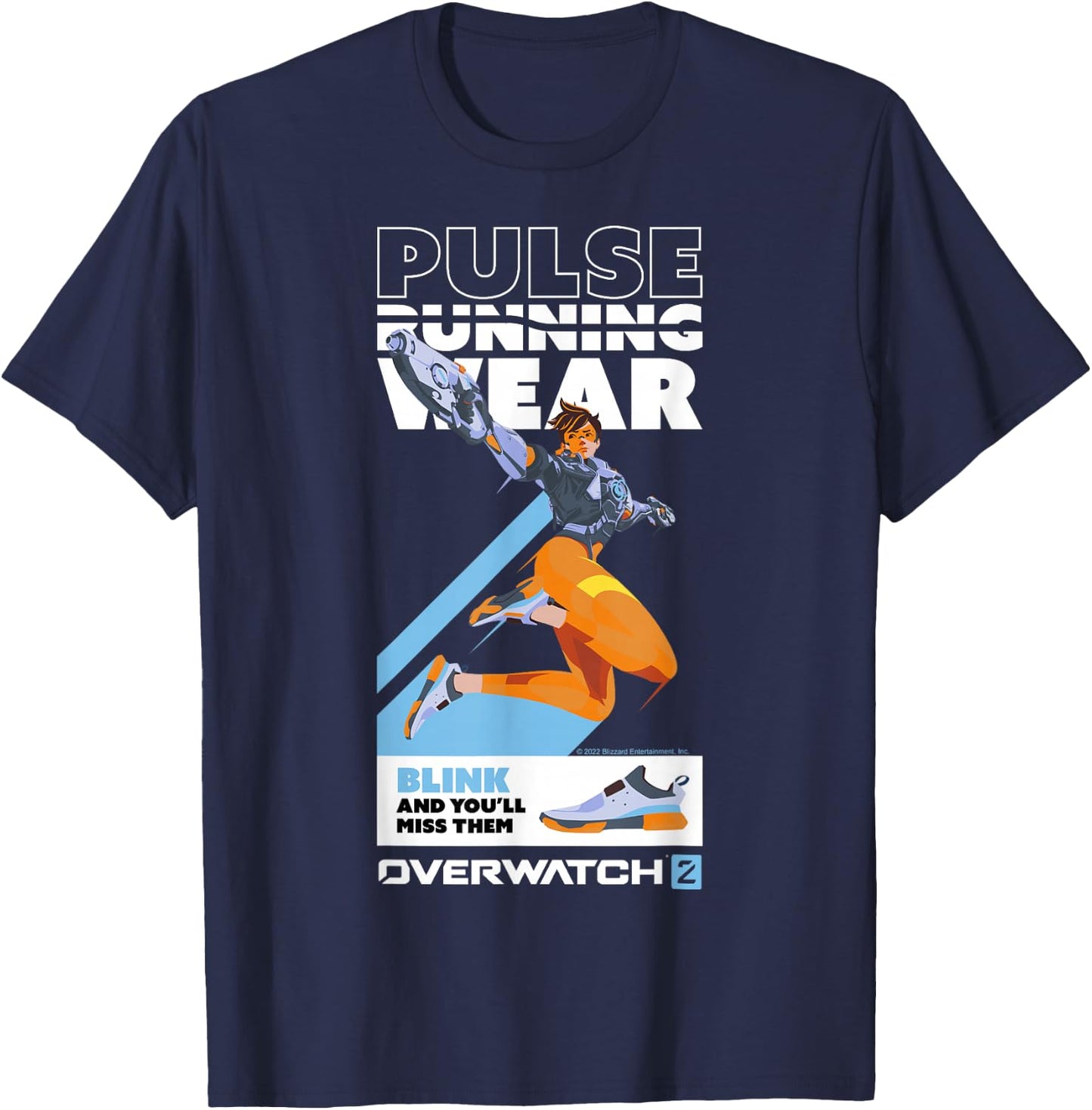 Overwatch 2 Tracer Pulse Running Wear Poster T-Shirt - T-Shirt | Navy