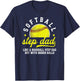 Funny Softball Step Dad Of A Softball Player Stepfather T-Shirt - T-Shirt | Navy