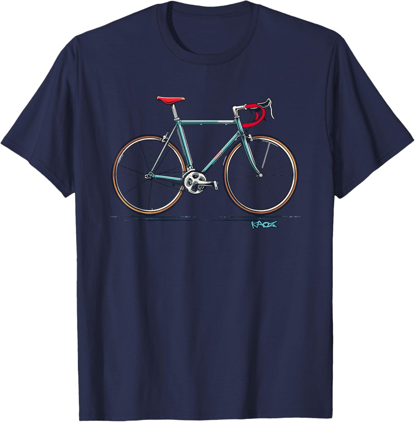 CLASSIC COOL STEEL BIKE, Road Bike Fixie Retro , Blue, S T-Shirt - T-Shirt | Navy