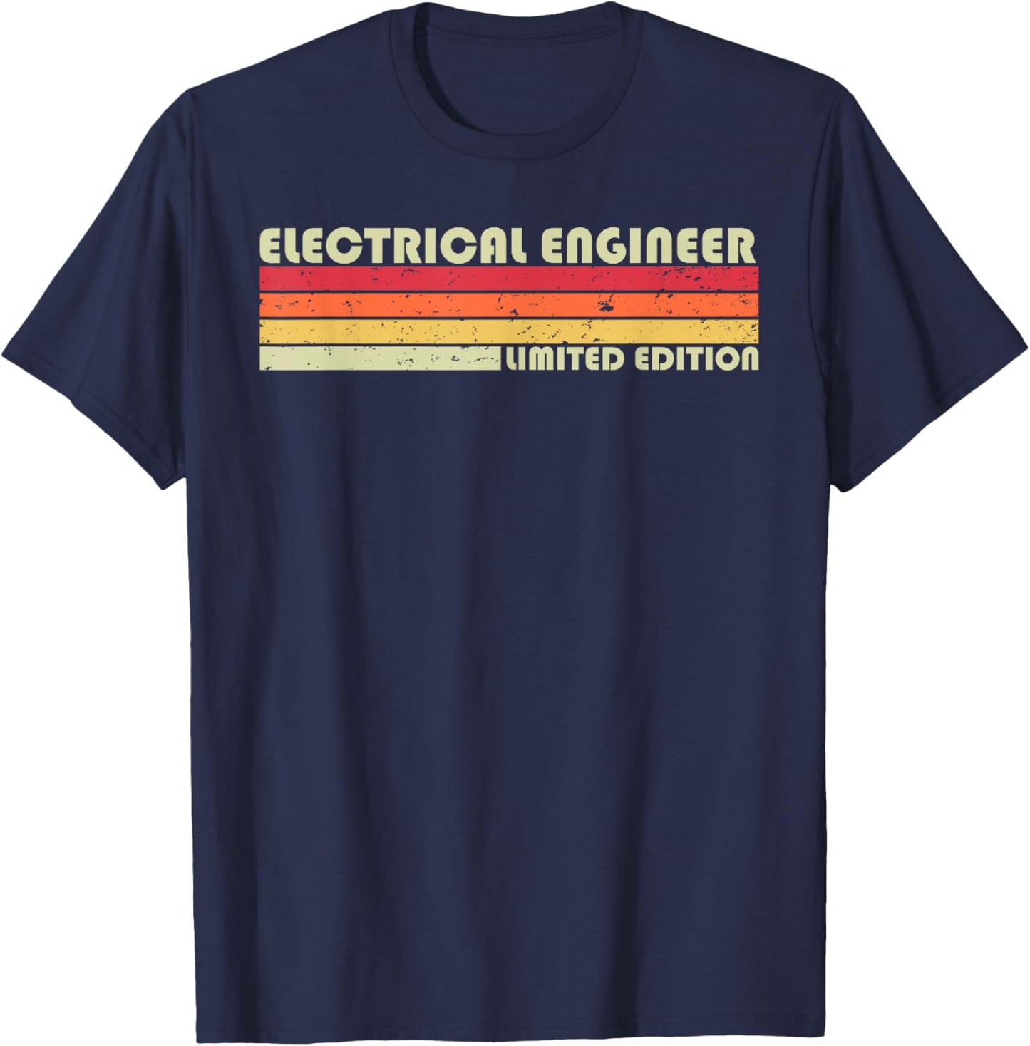 Personal Christmas Retro Vintage Graduation Gifts ELECTRICAL ENGINEER Funny Job Title Birthday Worker Idea -Adult Black Small T-Shirt - T-Shirt | Navy