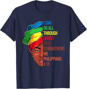 African American Apparel, Jesus Christian Black Women Girls T-Shirt - T-Shirt | Navy