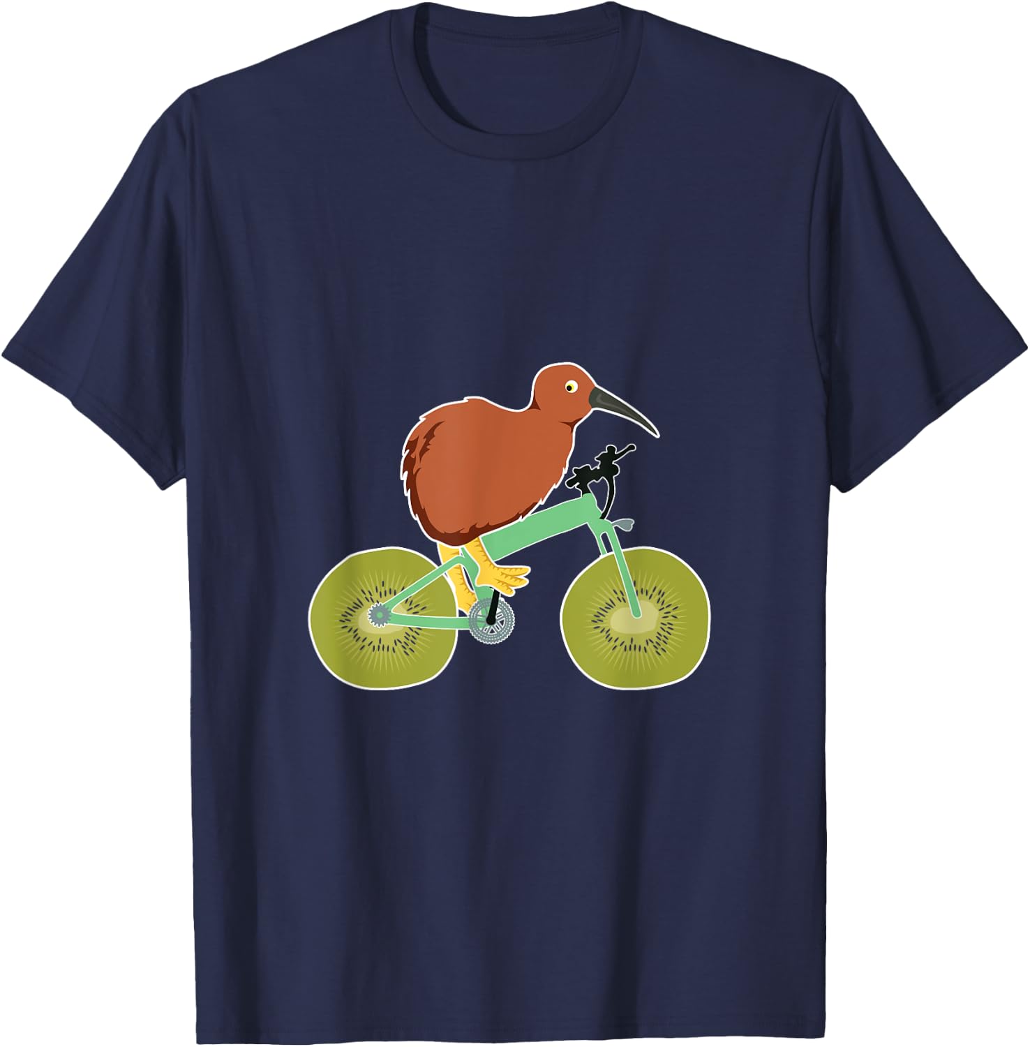 Funny Kiwi Grafik New Zealand Fruit and Bird T-Shirt - T-Shirt | Navy