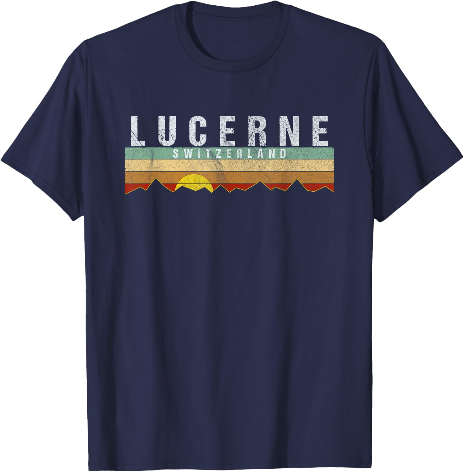 Lucerne Switzerland- Vintage Lucerne Gift T-Shirt - T-Shirt | Navy