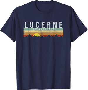 Lucerne Switzerland- Vintage Lucerne Gift T-Shirt - T-Shirt | Navy