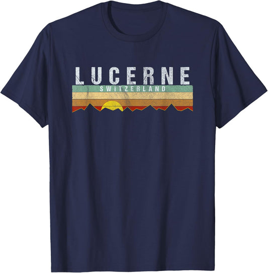 Lucerne Switzerland- Vintage Lucerne Gift T-Shirt - T-Shirt | Navy