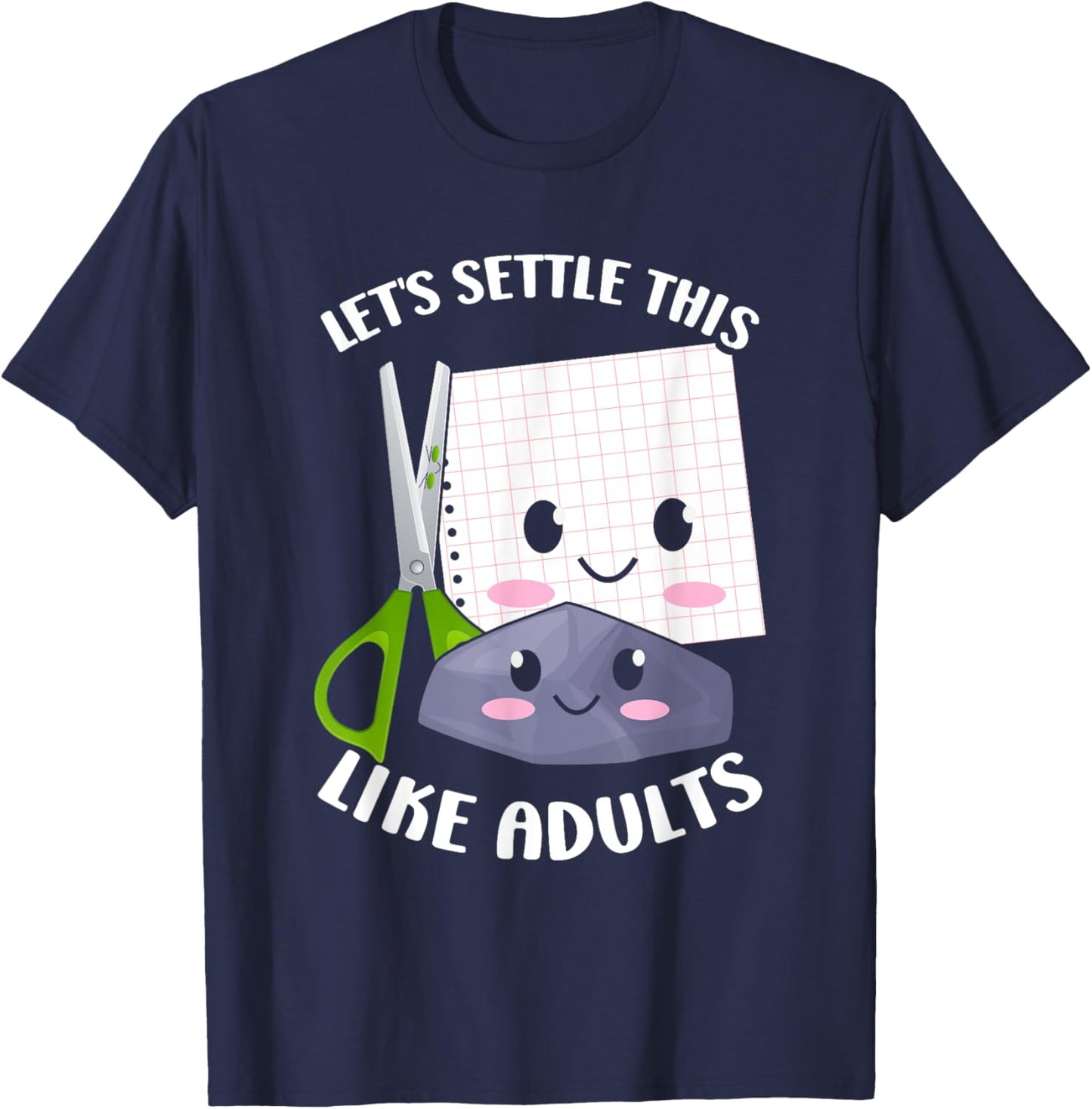 Rock Paper Scissors Funny Group Kawaii Halloween Costumes T-Shirt - T-Shirt | Navy