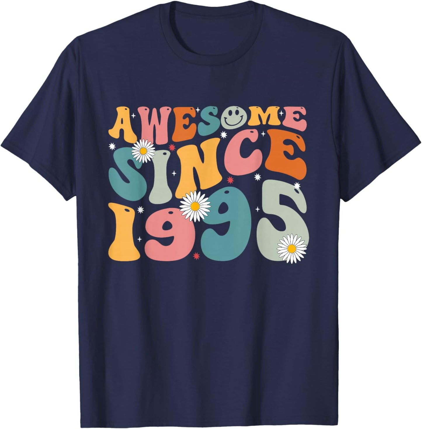Awesome Since 1995 30th Birthday Retro Gifts Born in 1995 T-Shirt - T-Shirt | Navy