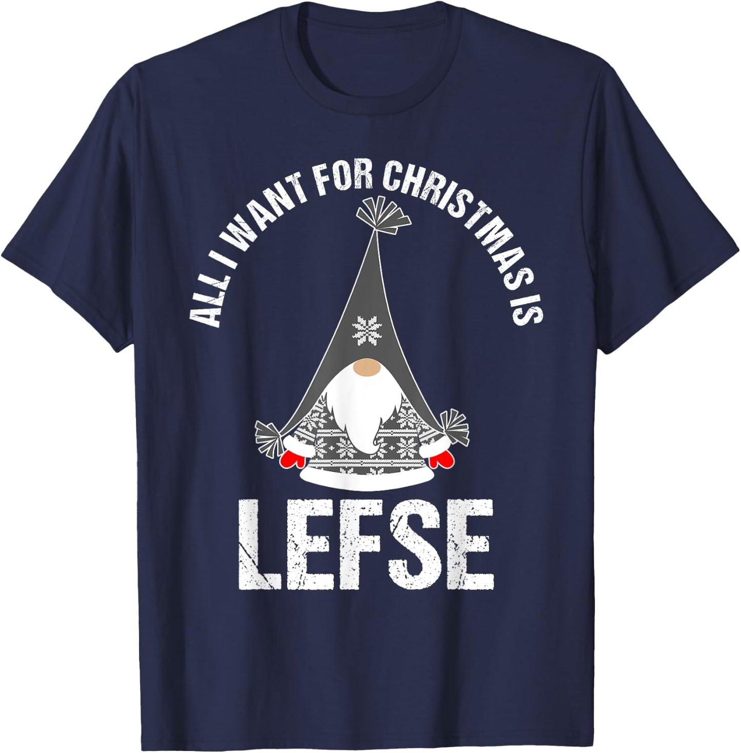 Lefse Christmas Tomte Gnome Scandinavian Nordic T-Shirt - T-Shirt | Navy