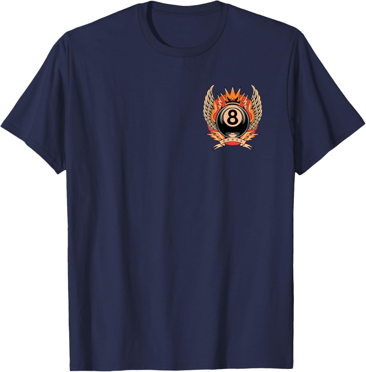 Lucky 8 Ball Traditional Old School Tattoo Flash T-Shirt - T-Shirt | Navy
