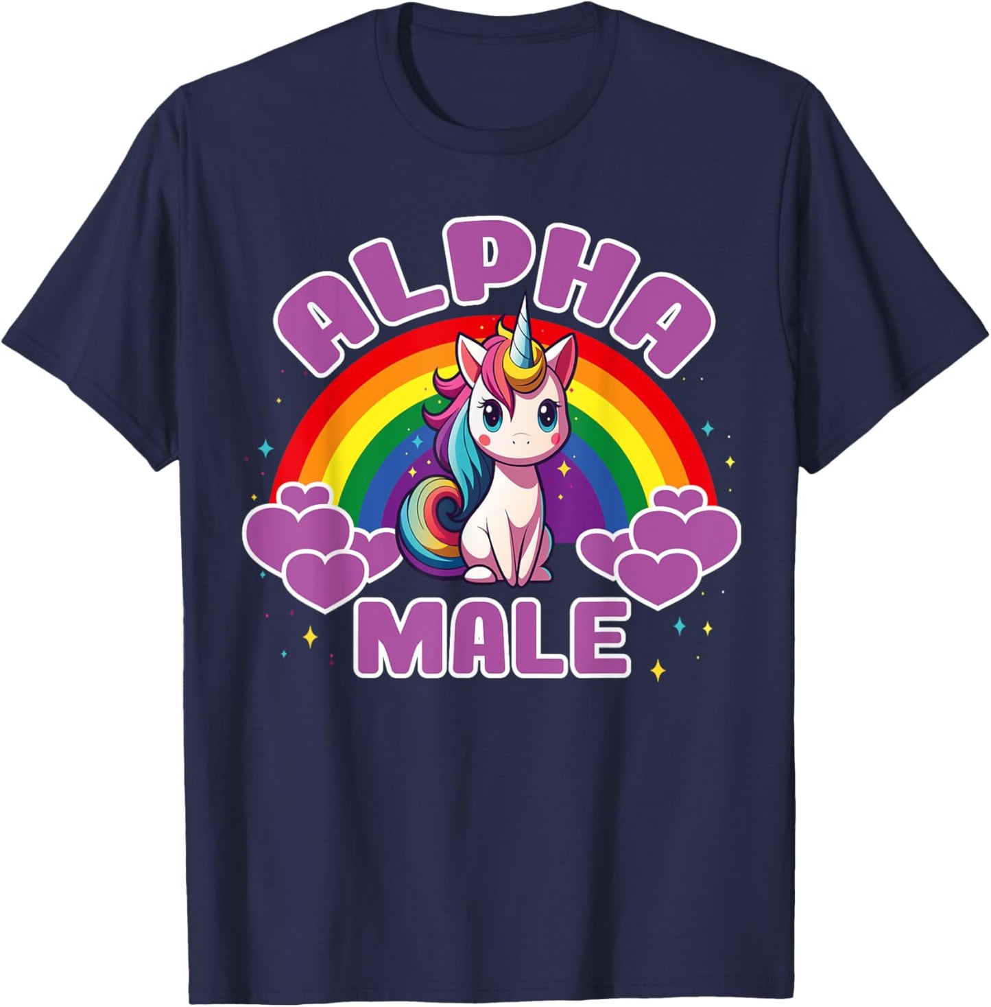 Funny Cute Alpha Male Unicorn, Sarcastic Humor Macho T-Shirt - T-Shirt | Navy