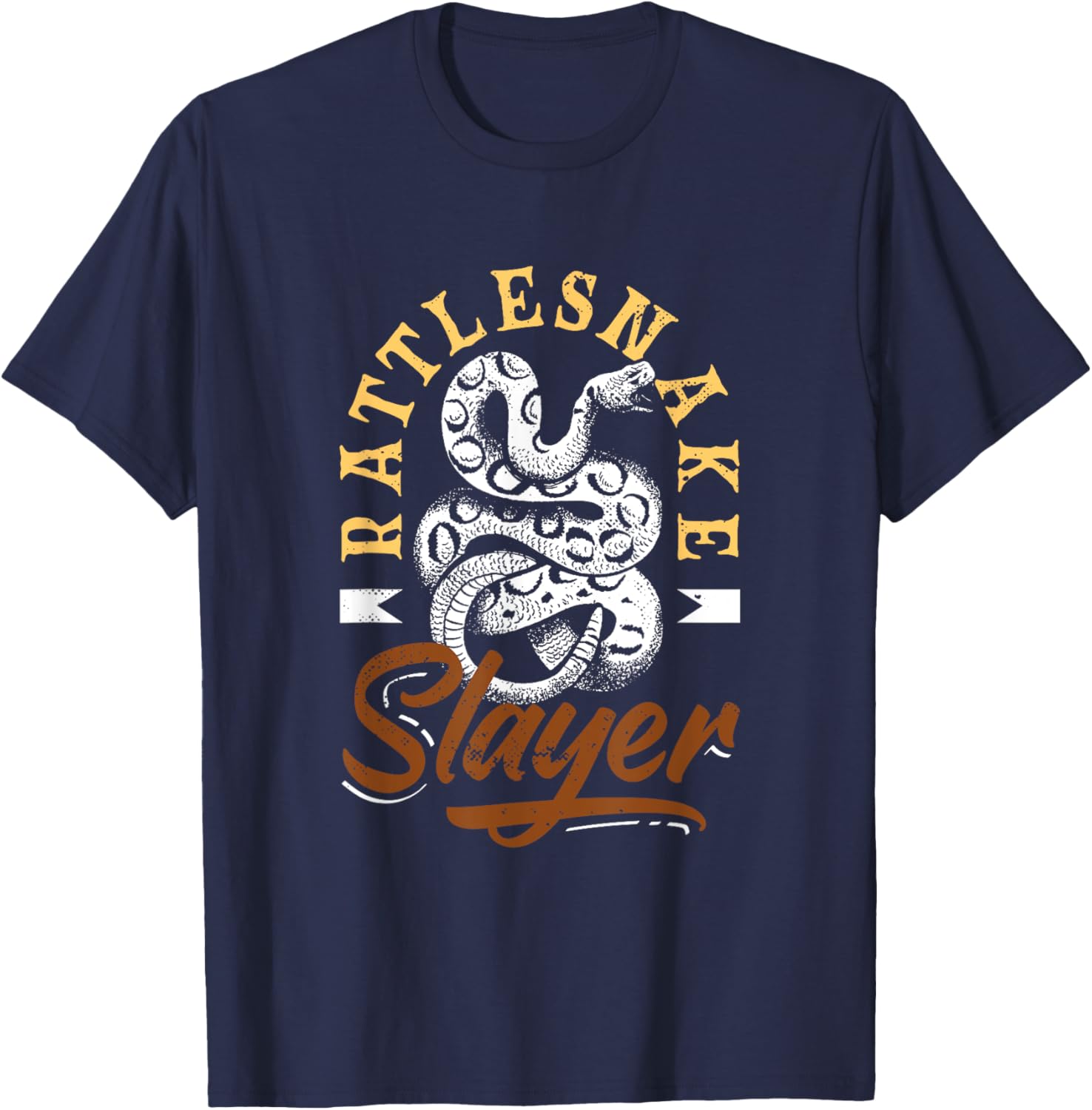 Rattlesnake Hunter Rattlesnake Slayer Funny Crotalus Snake T-Shirt - T-Shirt | Navy