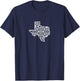 Texas Floral White Pattern for Texas Ladies and TX Girls T-Shirt - T-Shirt | Navy